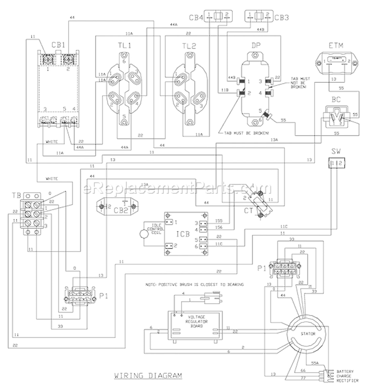 Page F Diagram and Parts List for 030381-0  Briggs and Stratton Generator